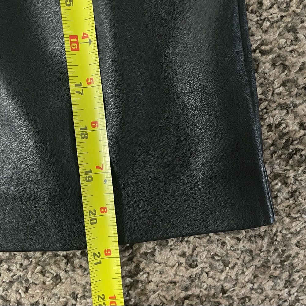 Express Faux Leather Mini Skater Skirt – Drawstring Waist, Side Pockets - Picture 9 of 9